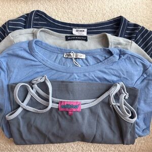 Zara, Edikted, Brandy Melville, Cotton On: blue assorted gently used tops